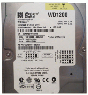 WD1200BB WD1200 WD Caviar 120 Gb Hard Drive Data Recovery