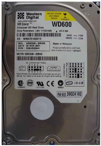 WD600AB WD600 WD Caviar 60 Gb Hard Drive Data Recovery
